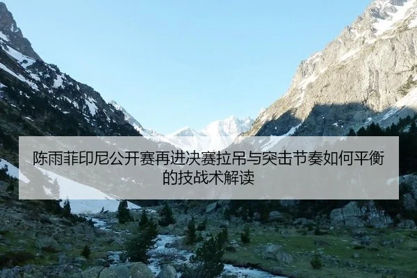 陈雨菲印尼公开赛再进决赛拉吊与突击节奏如何平衡的技战术解读（j9 game）